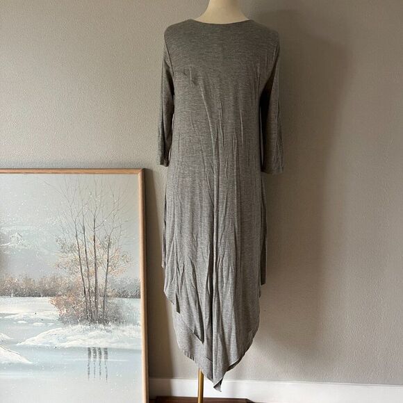 Soft Surroundings Alexandra Stretchy Jersey Knit L/S Maxi Dress heather grey sm - Picture 8 of 8